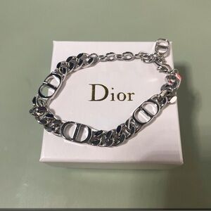 Dior Silver Logo Chain Bracelet